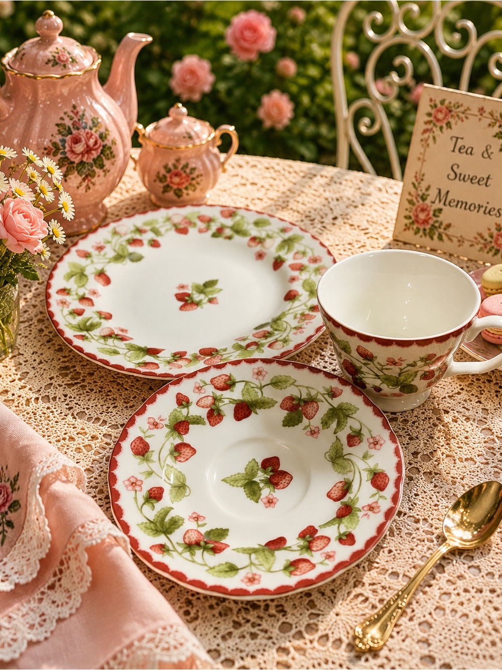 Biltmore for the Home Harvest Berry Fine China Dessert Plate Cup Saucer Retired